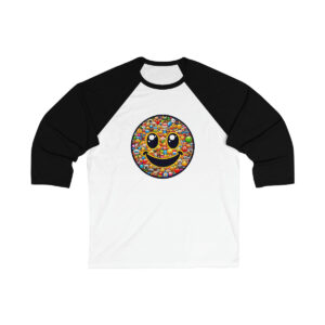 Smiley Emoji Unisex 34 Sleeve Baseball Tee