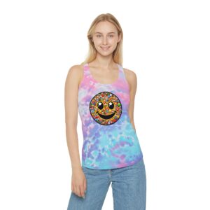 Smiley Emoji Tie Dye Racerback Tank Top