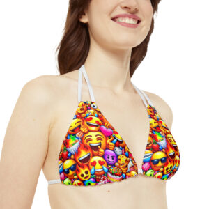 Emoji Strappy Bikini Set (AOP)